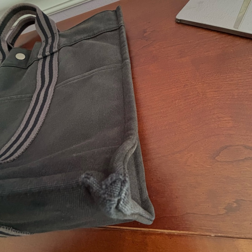 Authentic Hermès Fourre Tout MM Tote Bag Black Gray Canvas Classic & Chic - Picture 12 of 13